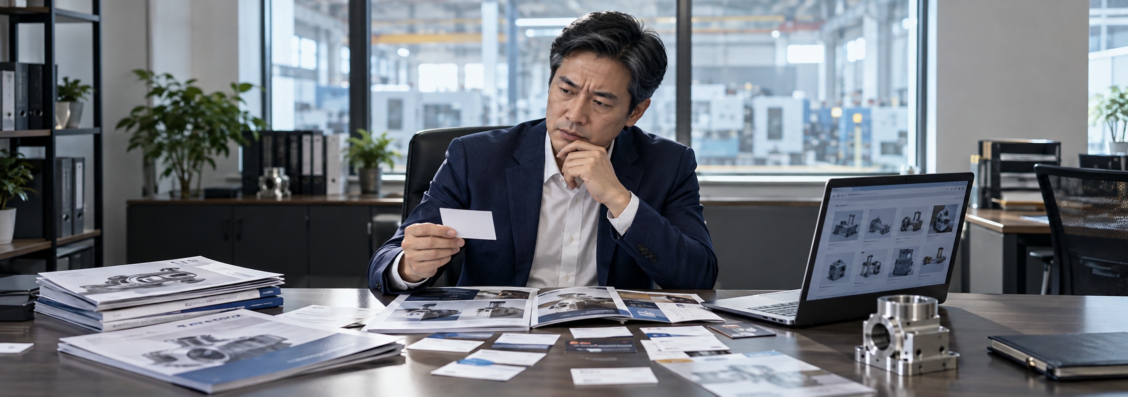 展場中思考後續合作的企業主管